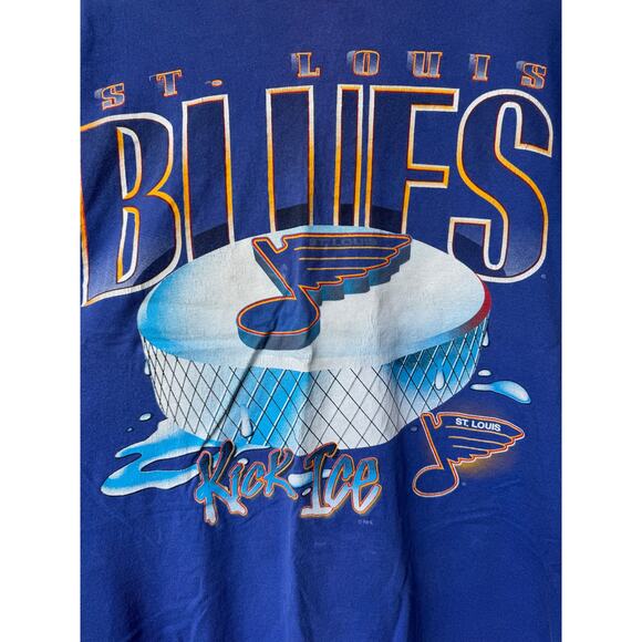 Vintage 90's St. Louis Blues ‘Kick Ice’ Graphic T-Shirt - Picture 2 of 3